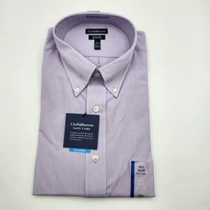 Croft & Barrow Mens Easy Care Classic Fit Dress Shirt Purple Stripe 16.5 34/35